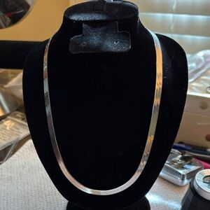 VTG Italian 925 Silver Herringbone 20” Necklace